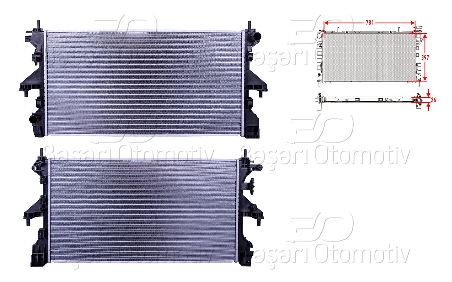 Fiat Ducato 2.3D Peugeot Boxer Citroen Jumper 2.2HDI 3.0HDI Euro 5 Motor 2011 Ve Sonrası Su Radyatörü Brazing