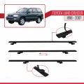 Toyota Land Cruiser 1998-2007 Arası ile Uyumlu BASIC Model Ara Atkı Tavan Barı Siyah 3 Adet