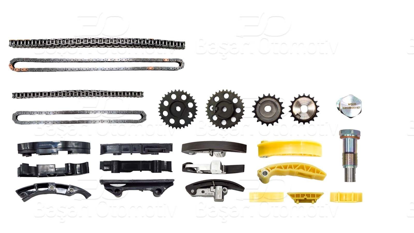 Volkswagen Touareg Passat Audi Q3 Q7 2.8 3.2 V6 2000 ve Sonrası Uyumlu 10 Parça Zincir Seti