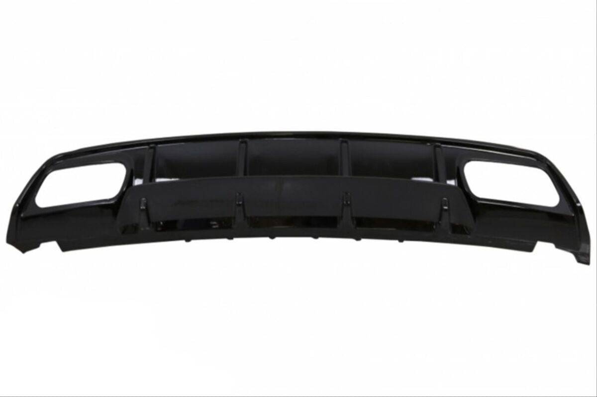 Mercedes W176 2016-2018 A45 Uyumlu Yedek Parça Difüzör & Egzoz Seti (Parlak Siyah) - Siyah Egzoz İle (Amg Paket İçin)