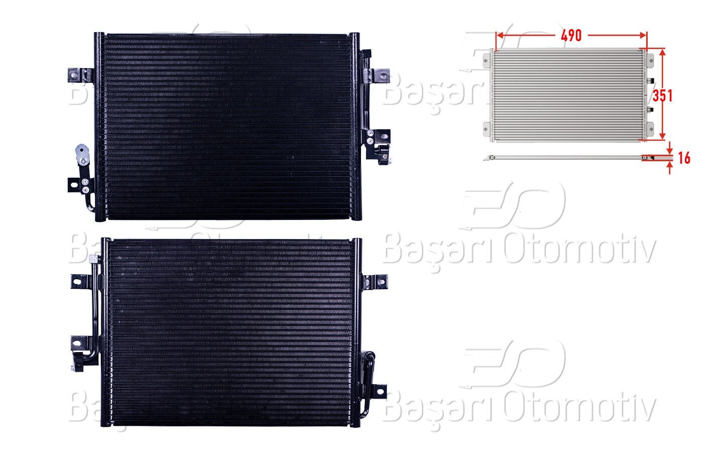 Fiat Palio 2001 Sonrası Klima Radyatörü 490x351x16