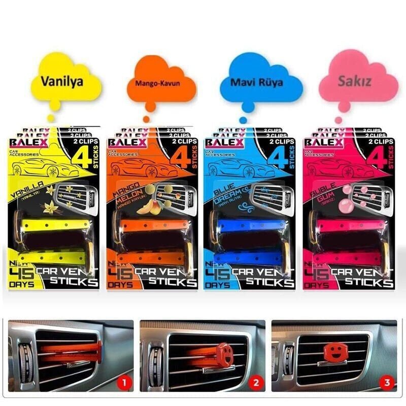 Balex Oto Klima Petek Havalandırma Klips Koku 4 Lü