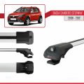Dacia Sandero Stepway 2008-2012 Arası ile Uyumlu ACE-1 Ara Atkı Tavan Barı Gri 2 Adet