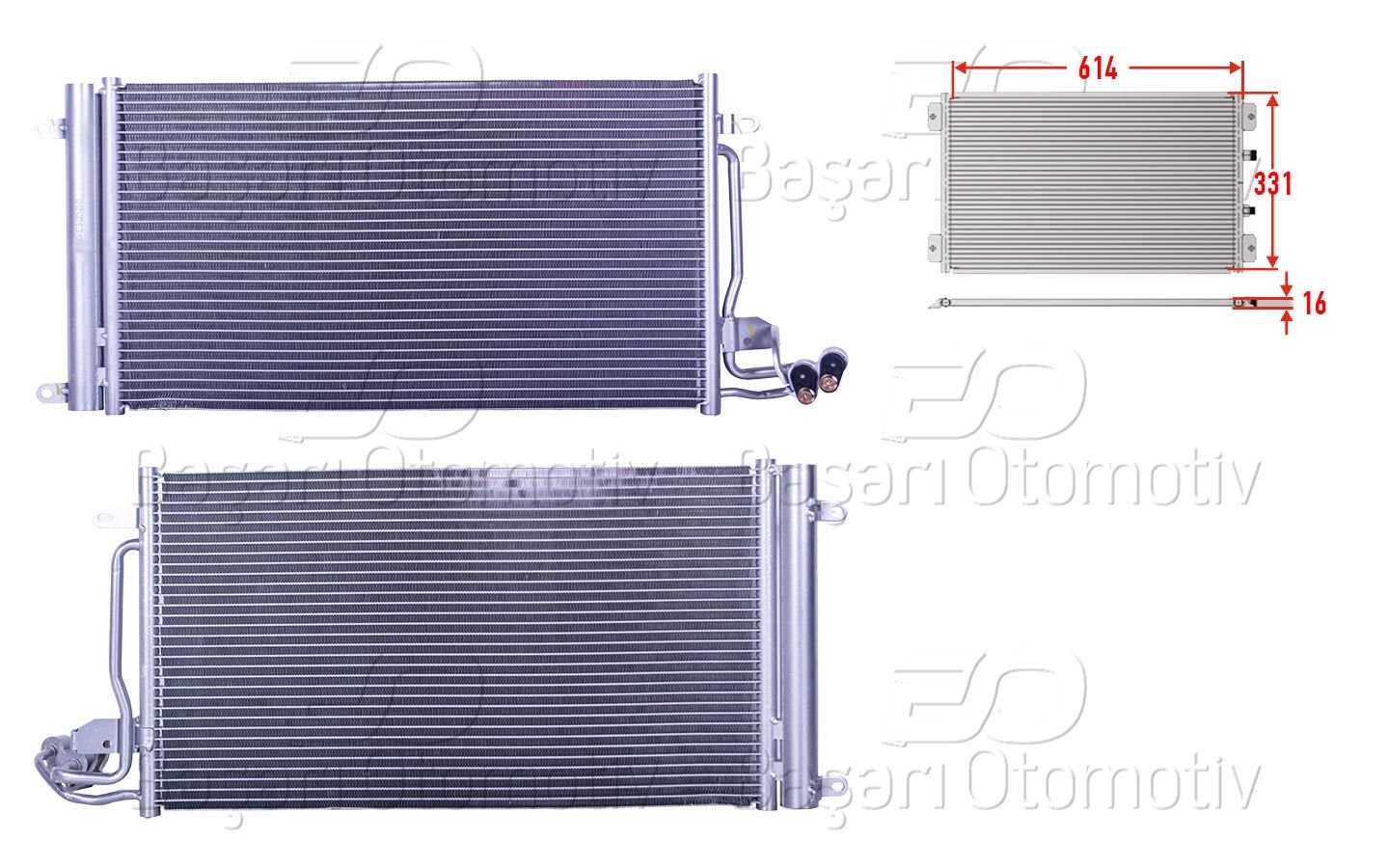 Volkswagen Polo 2008 Sonrası Klima Radyatörü 614x331x16