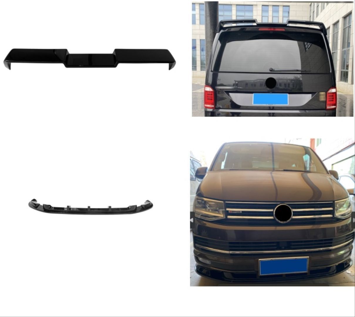 Volkswagen  Transporter T6 & Caravelle ( 2016 - 2019 ) Arası Uyumlu Aero Kit (Spoiler Dahil) / Parlak Siyah