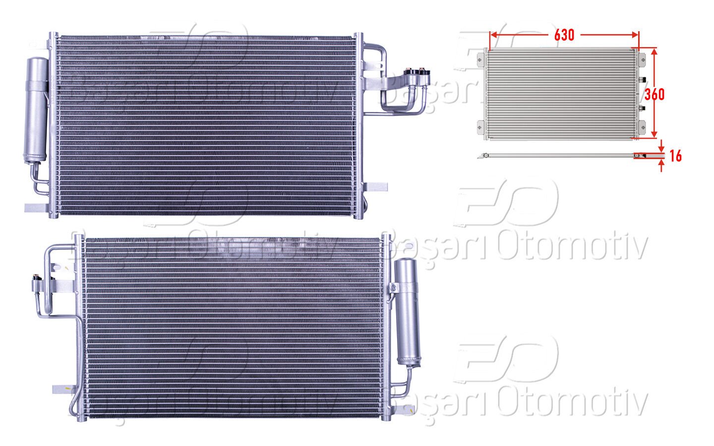 Hyundai Tucson 2004 Sonrası Klima Radyatörü 630x360x16