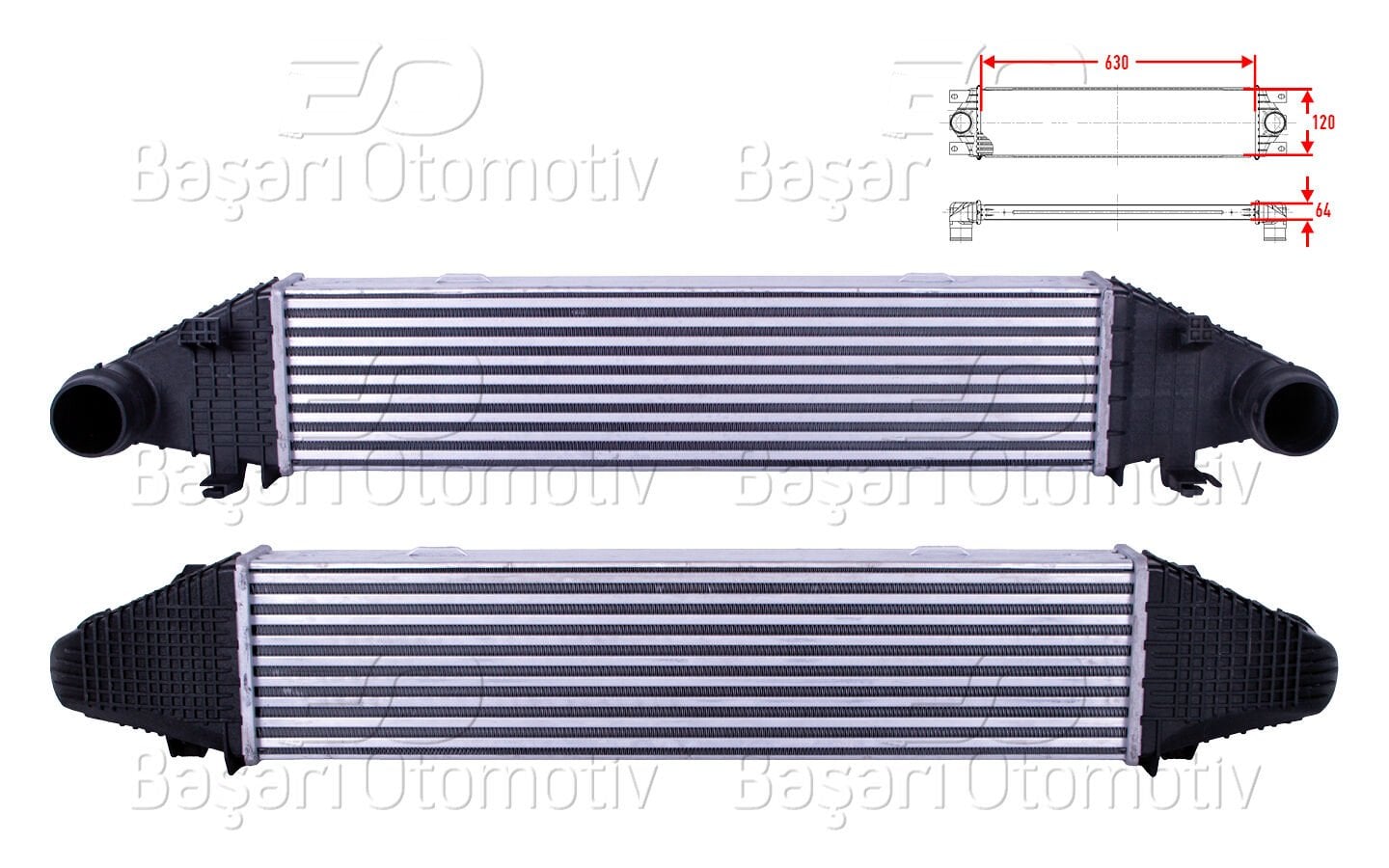 Mercedes-Benz W204 C180 CGI C200 CGI 2007 Sonrası Turbo Radyatörü (Intercooler) 630x120x64