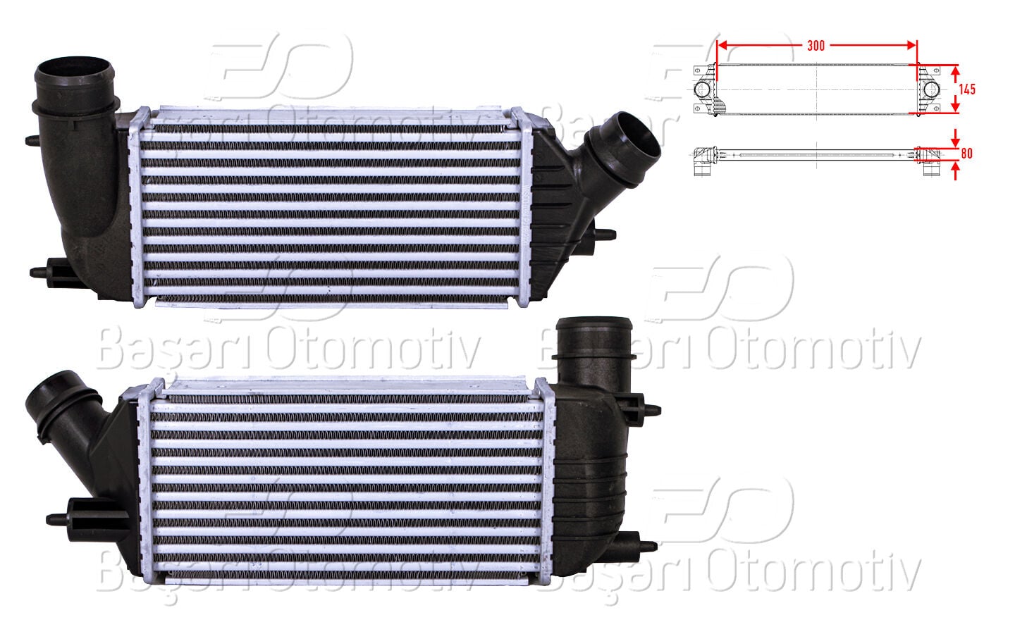 Citroën C8 Jumpy Fiat Scudo Peugeot Expert Toyota Proace 2.0 HDI 2006 Sonrası Turbo Radyatörü Intercooler 300X145X80