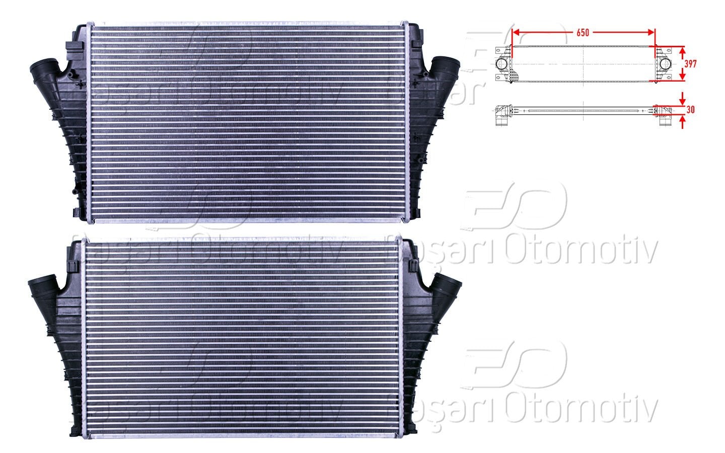 Opel Signum Vectra C 2004 Sonrası Turbo Radyatörü (Intercooler) 650x397x30