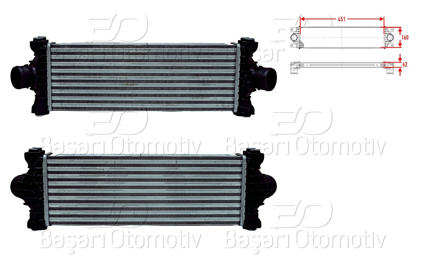 Ford Tourneo Custom 2012- Turbo Radyatörü (Intercooler) 451x160x62