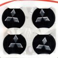 Mitsubishi Siyah Alüminyum Yapıştırma Jant Göbeği 4Lü 60mm