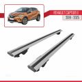 Renault Captur 2 2019 ve Sonrası ile Uyumlu HOOK Model Ara Atkı Tavan Barı Gri 2 Adet