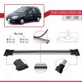 Toyota Corolla Spacio (E110) 1997-2001 Arası ile Uyumlu FLY Model Ara Atkı Tavan Barı Gri 3 Adet