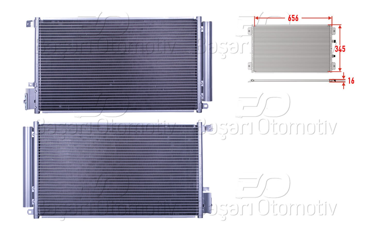 Opel Combo 1.4 ve Alfa Romeo 1.0 2008 ve Sonrası Uyumlu Klima Radyatörü