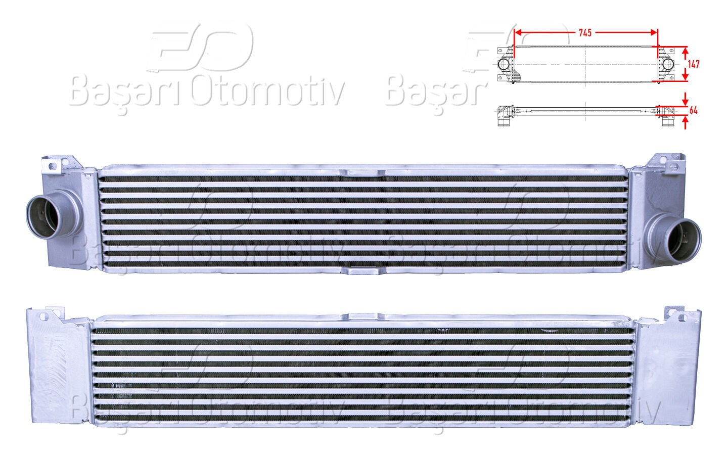 Citroen Jumper 2006 Sonrası Turbo Radyatörü (Intercooler) 745x147x64
