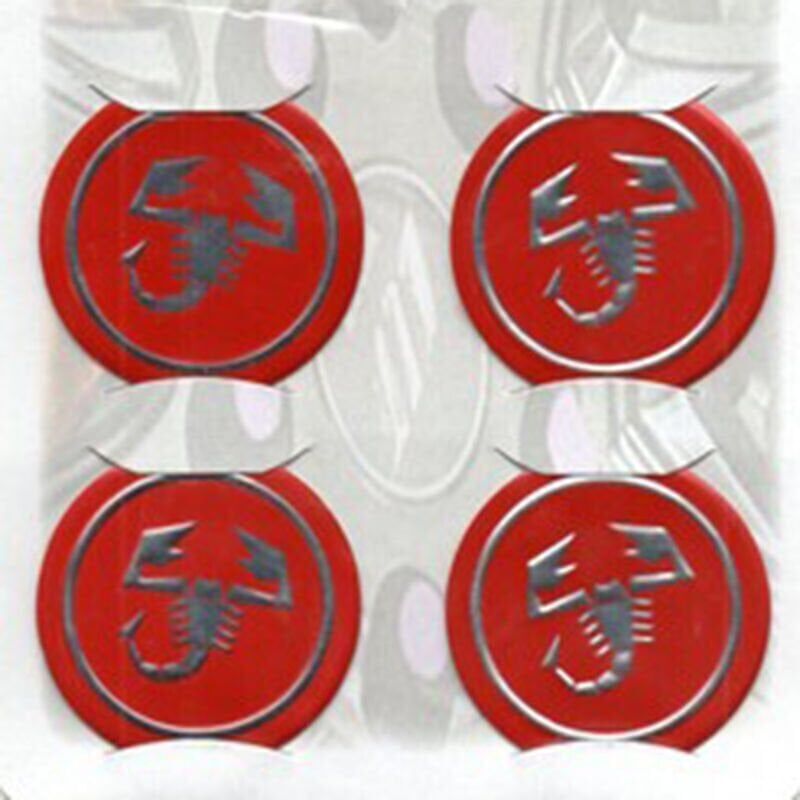 Abarth Kırmızı Alüminyum Yapıştırma Jant Göbeği 4Lü 60mm