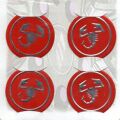 Abarth Kırmızı Alüminyum Yapıştırma Jant Göbeği 4Lü 60mm