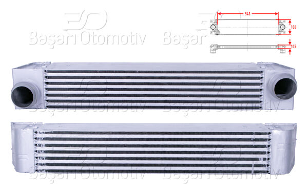 BMW 5 Serisi E60 2003-2010 Turbo Radyatörü (Intercooler) 543x100x105