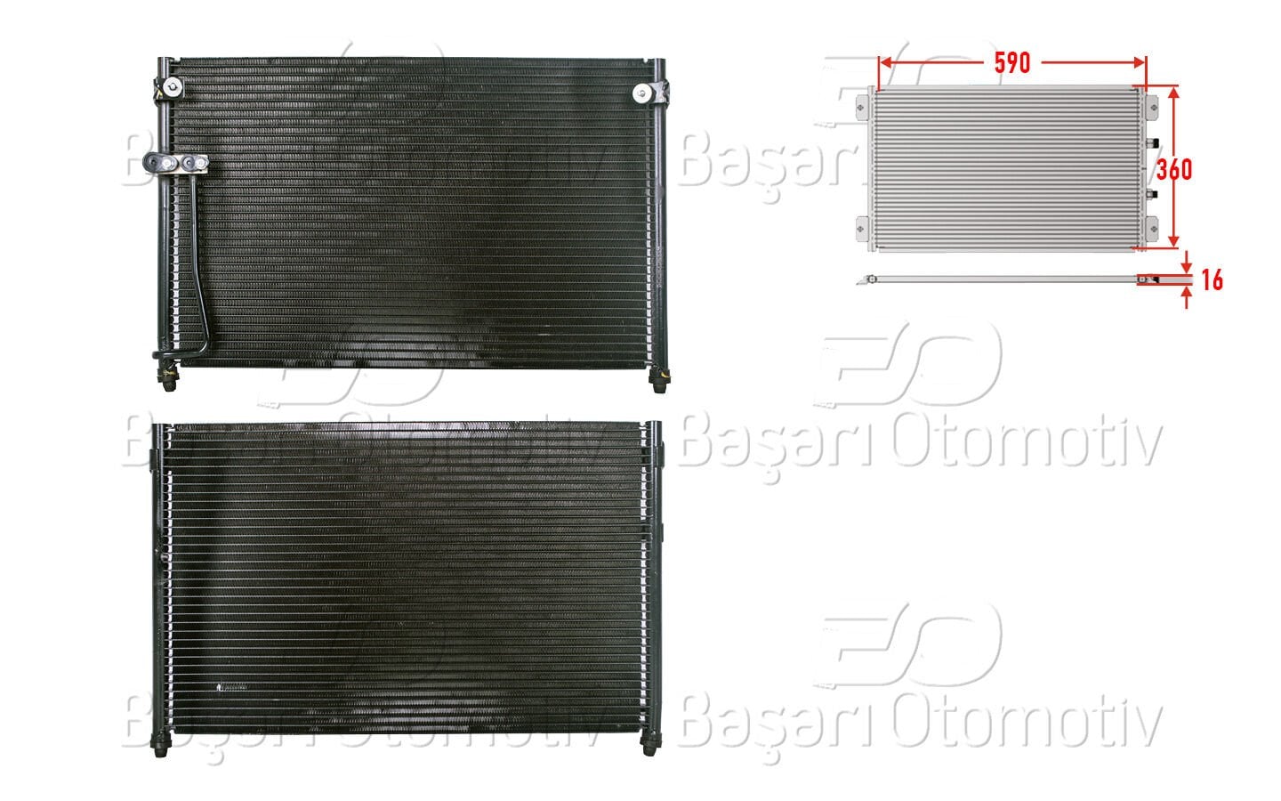 Mazda 626 1997 Sonrası Klima Radyatörü 590x360x16