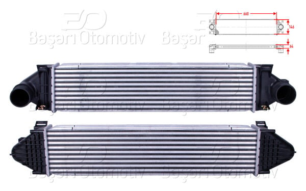 Ford Focus 2004-2014 Turbo Radyatörü (Intercooler) 660x146x64