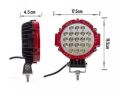63W CRE Power Led Üniversal Yuvarlak Sis Lambası 21 Ledli Kırmızı