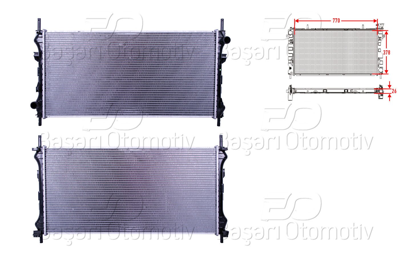 Ford Transit 2000 ve Sonrası Uyumlu Su Radyatörü