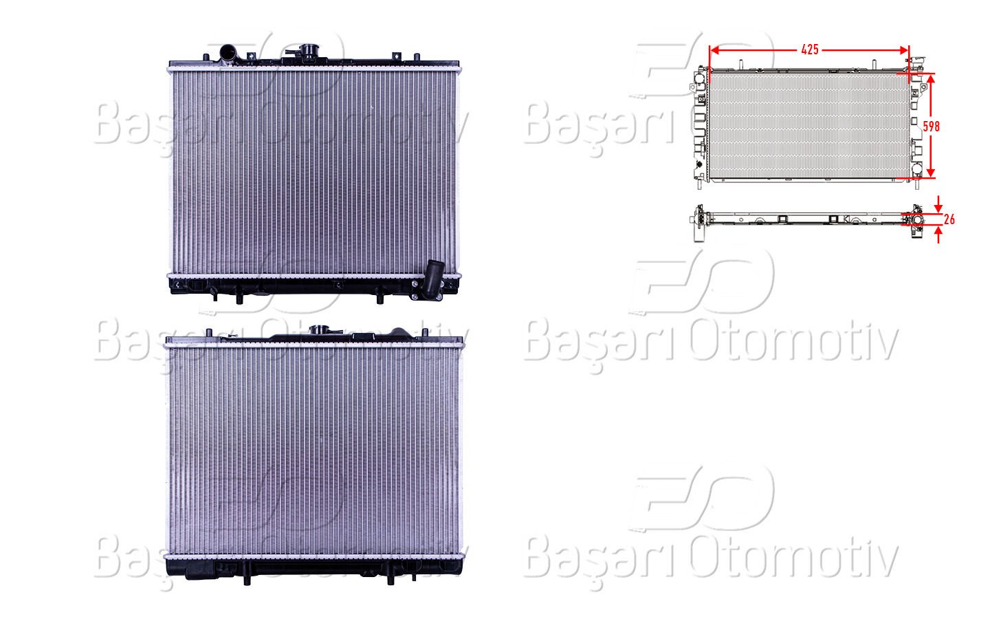 Mitsubishi L200 1996-2007 Uyumlu Su Radyatörü