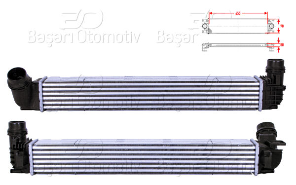 Renault Scenic Grand Scenic Megane 2008 Sonrası Turbo Radyatörü (Intercooler) 655x90x80