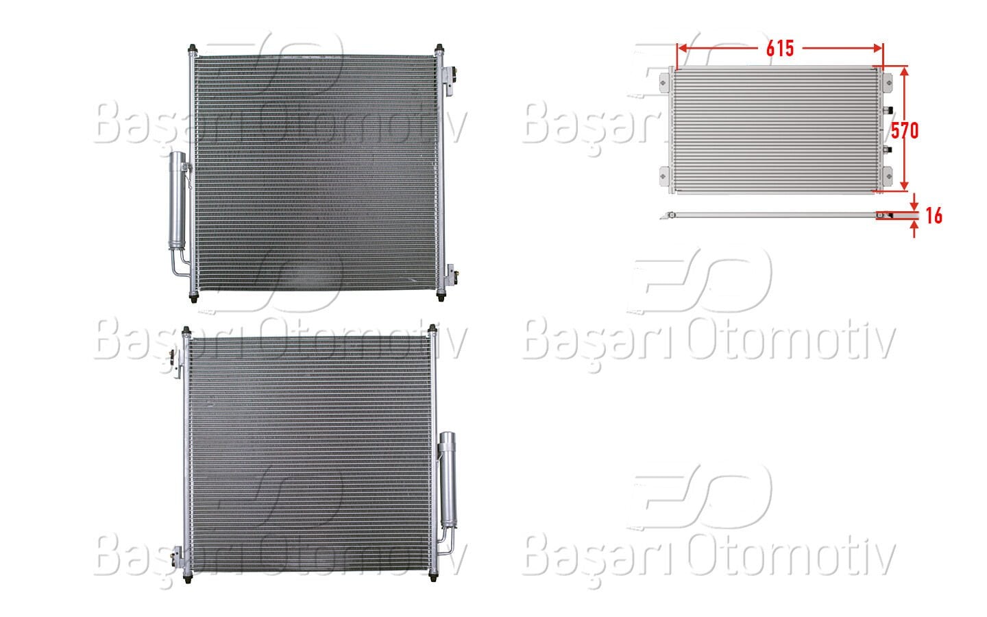 Range Rover 2012 Sonrası Klima Radyatörü 615x570x16