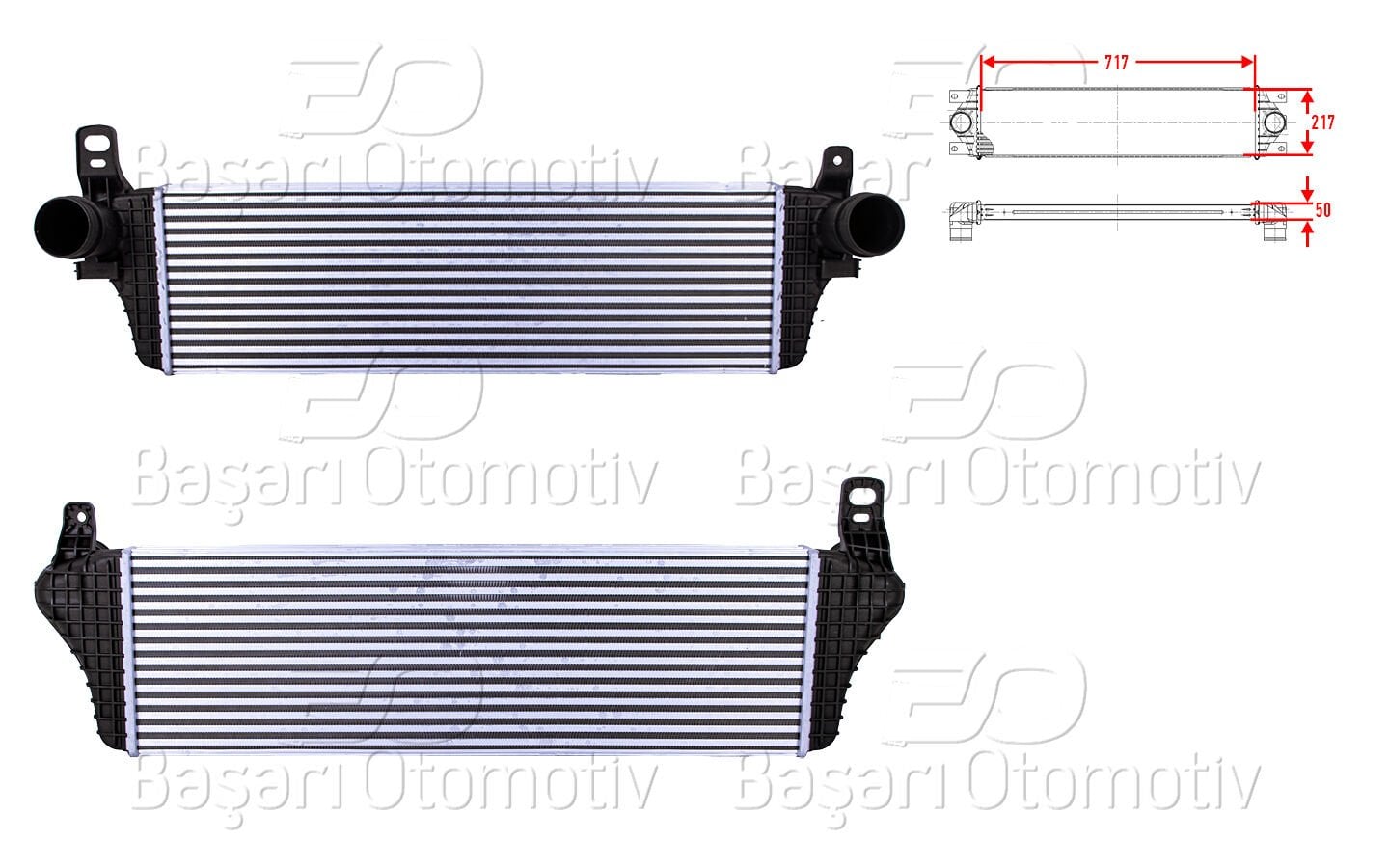 Volkswagen T6 2015-2020 Turbo Radyatörü (Intercooler) 717x217x50