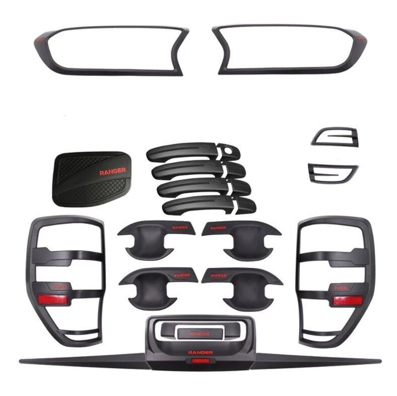 Ford Ranger  Uyumlu Yedek Parça  T7 2015-2017 Siyah 24 Parça Kaplama Seti