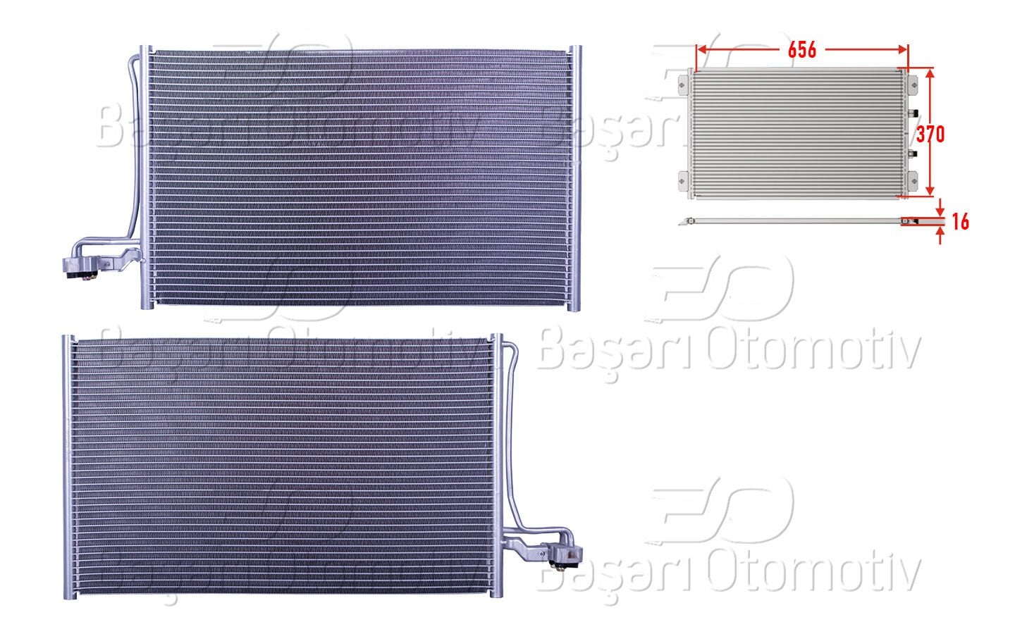 Volvo S40 2011 Sonrası Klima Radyatörü 656x370x16