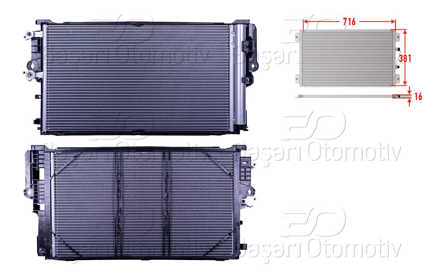 Volvo XC90 2014 Sonrası Klima Radyatörü 716x381x16