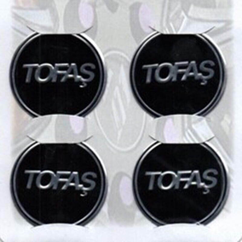 Tofaş Uyumlu Yedek Parça Siyah Alüminyum Yapıştırma Jant Göbeği 4Lü 60mm
