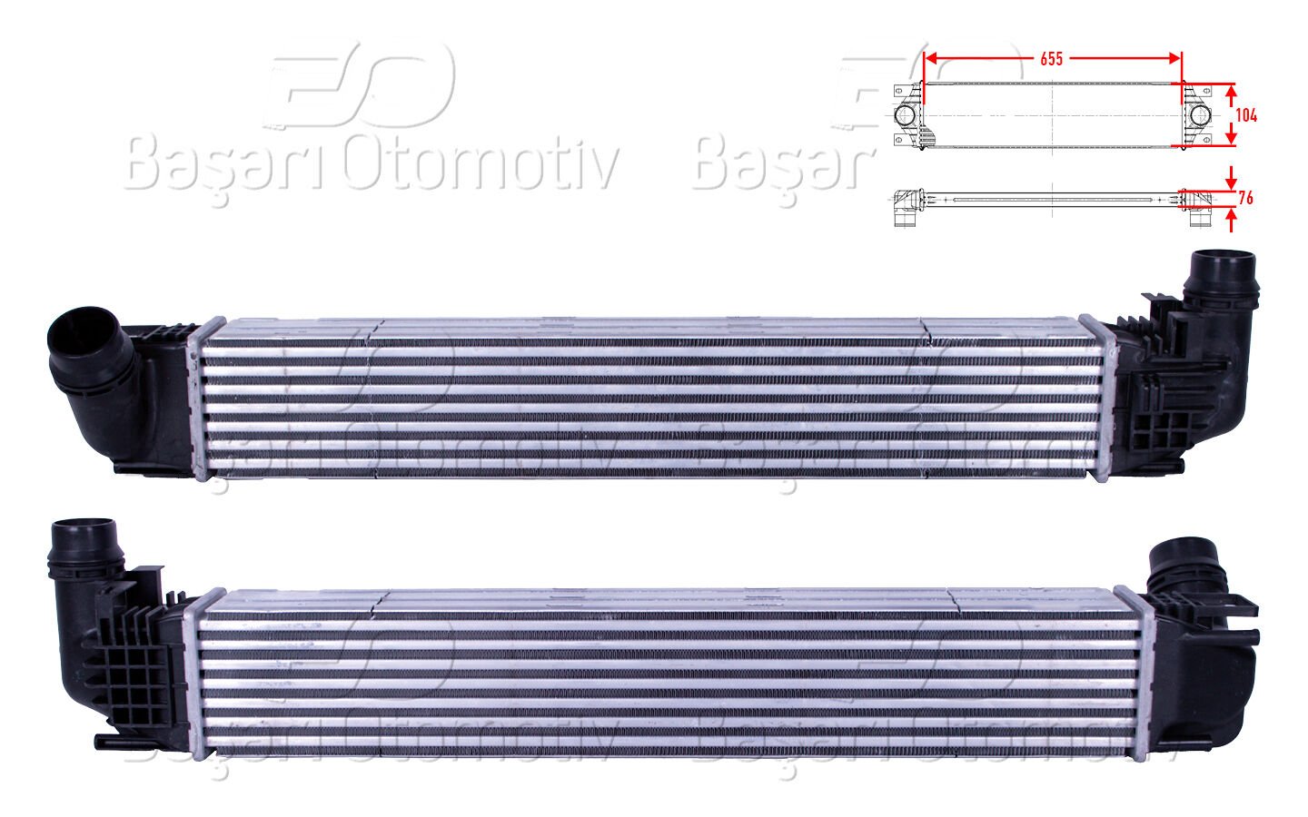 Dacia Duster 2010-2018 Turbo Radyatörü (Intercooler) 655x104x76