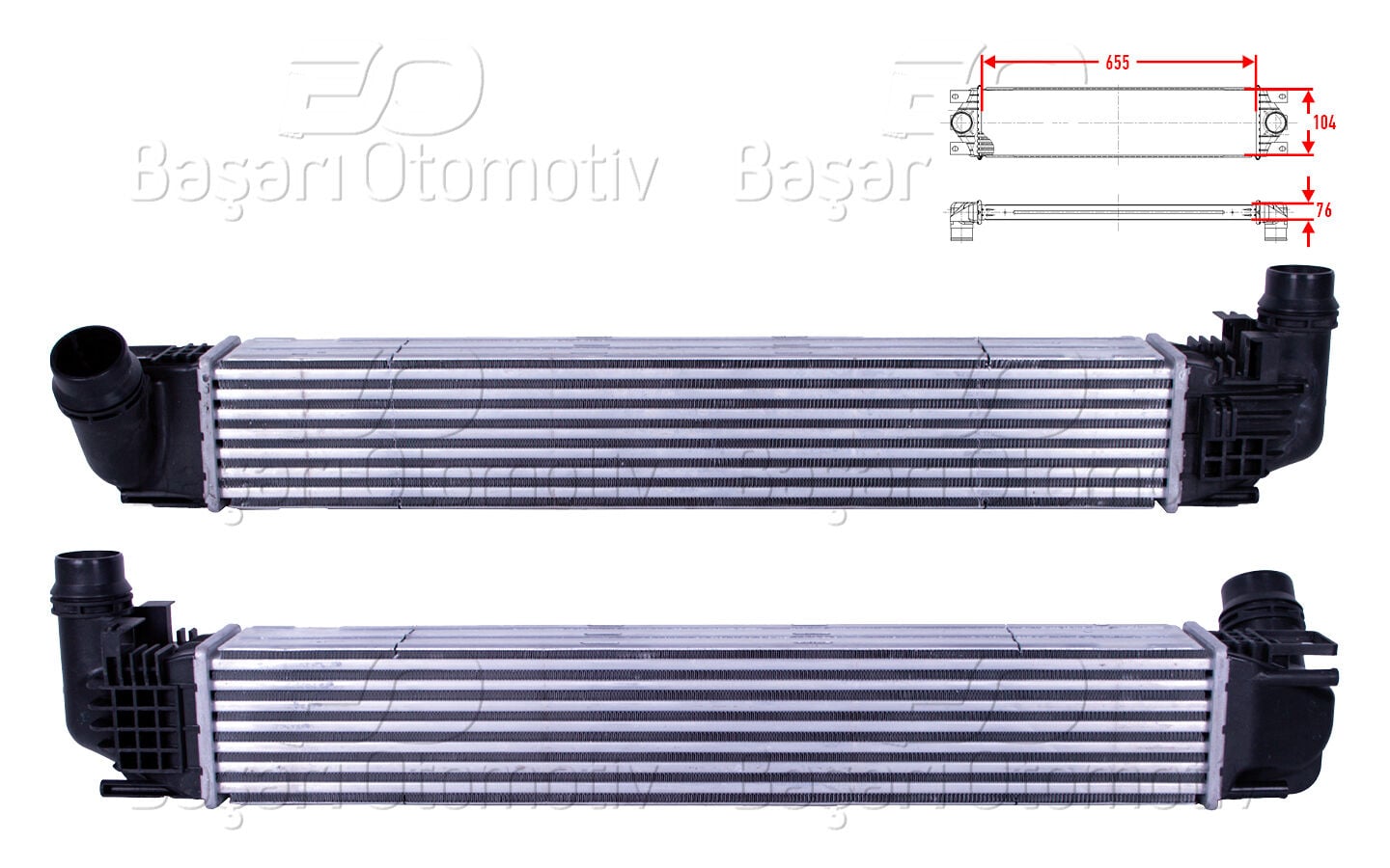 Dacia Duster 2010-2018 Turbo Radyatörü (Intercooler) 655x104x76