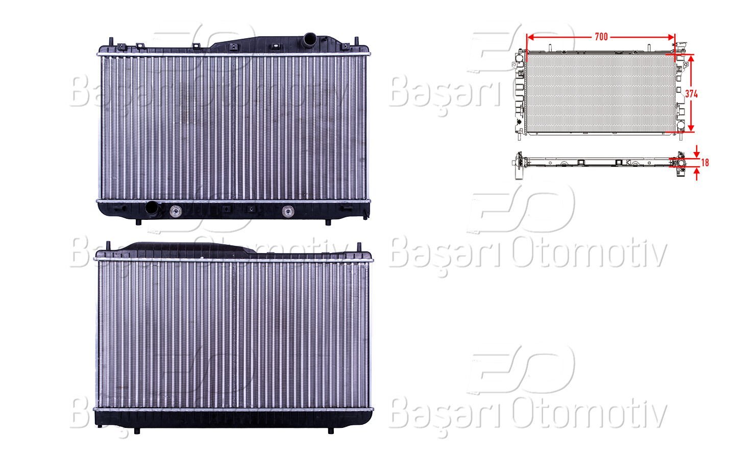 Chevrolet Evanda/Epica 2003 ve Sonrası Uyumlu Benzinli Otomatik Şanzıman Su Radyatörü