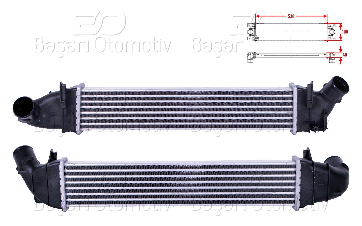 Dacia Logan 2006-2008 Turbo Radyatörü (Intercooler) 530x100x40