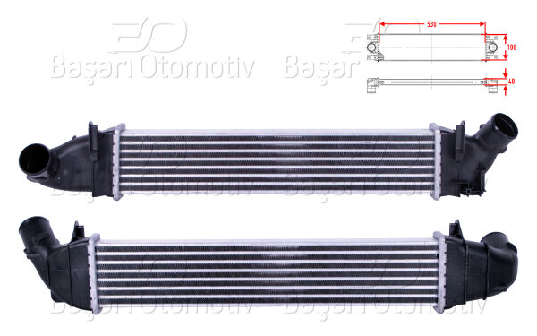 Dacia Logan 2006-2008 Turbo Radyatörü (Intercooler) 530x100x40