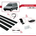 Peugeot Partner Pre-Facelift 1996-2003 Arası ile Uyumlu BASIC Model Ara Atkı Tavan Barı Siyah 4 Adet