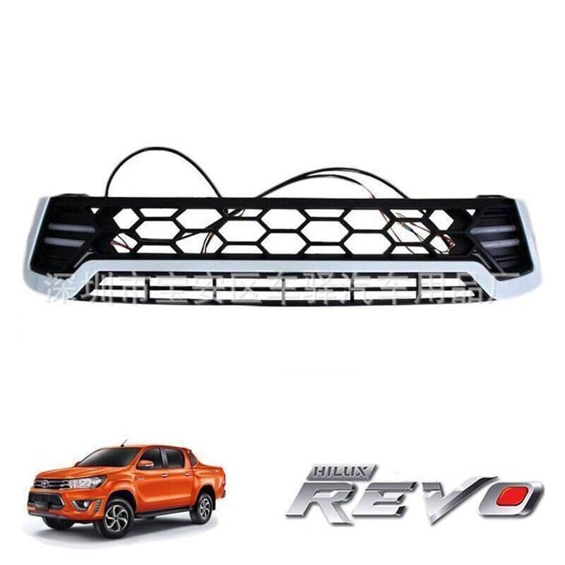 Toyota Hilux Revo 2015+ Uyumlu Yedek Parça Gündüz Ledli Ön Panjur Beyaz