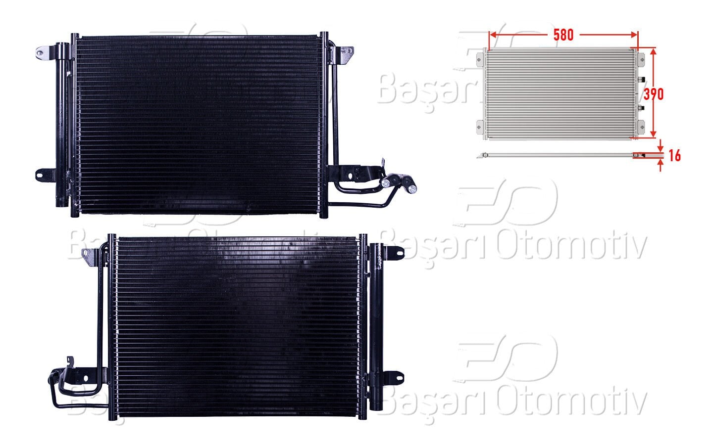 Audi A3 2014 Sonrası Klima Radyatörü 580x390x16