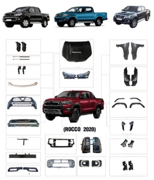 Toyota Hılux Vigo (2004-2015) Arası Uyumlu Yeni Kasa Dönüşüm 2021 Rocco Body Kit/Full Set