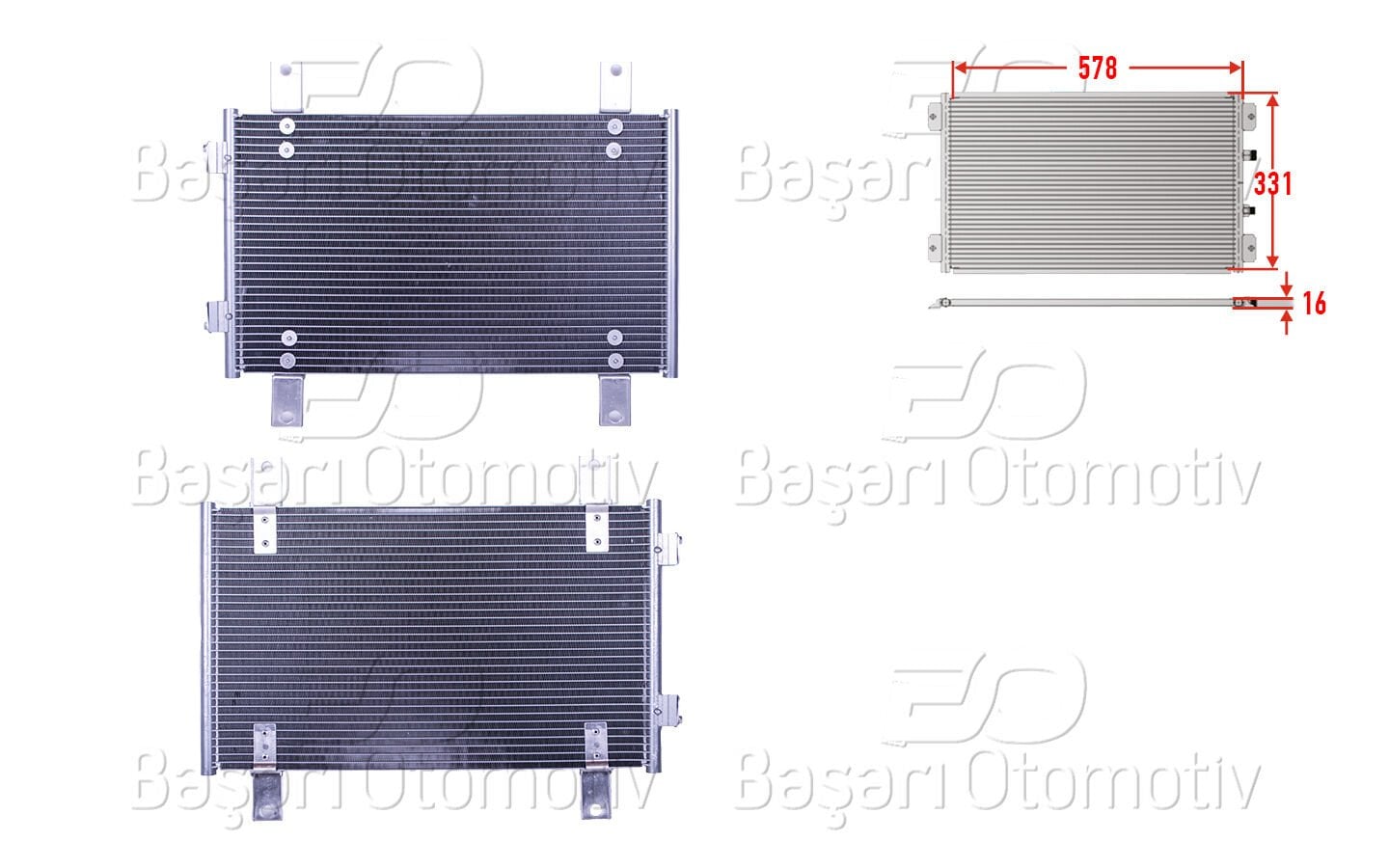 Peugeot Boxer 2002 Sonrası Klima Radyatörü 578x331x16