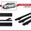 Toyota Sienna 4 (XL40) 2021 ve Sonrası ile Uyumlu BASIC Model Ara Atkı Tavan Barı Siyah 3 Adet