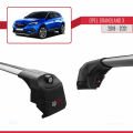 Opel Grandland X 2018-2021 Arası ile Uyumlu ACE-2 Ara Atkı Tavan Barı Gri 2 Adet