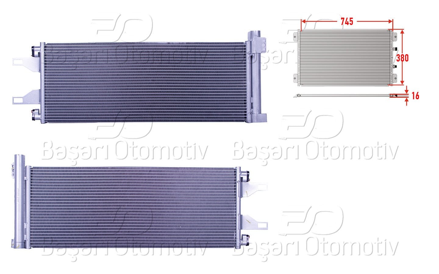 Peugeot Boxer 2006 Sonrası Klima Radyatörü 745x380x16