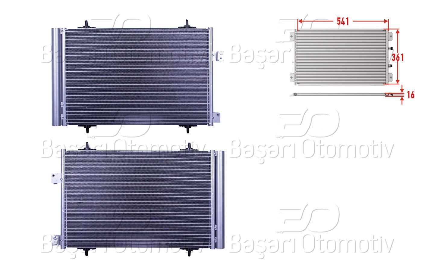 Peugeot 508 2014 Sonrası Klima Radyatörü 541x361x16