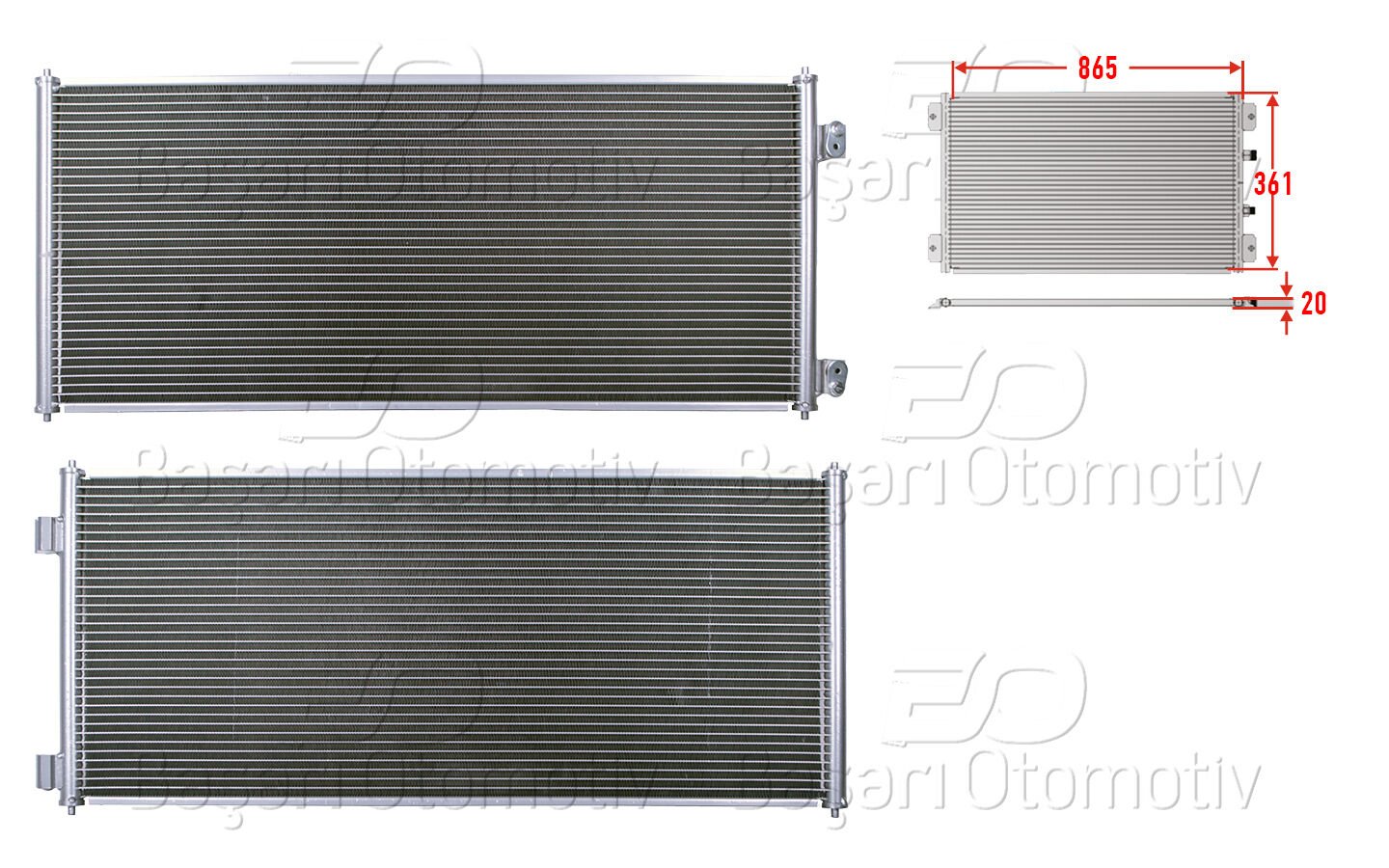 Ford Transit 2000 ve Sonrası Uyumlu Klima Radyatörü