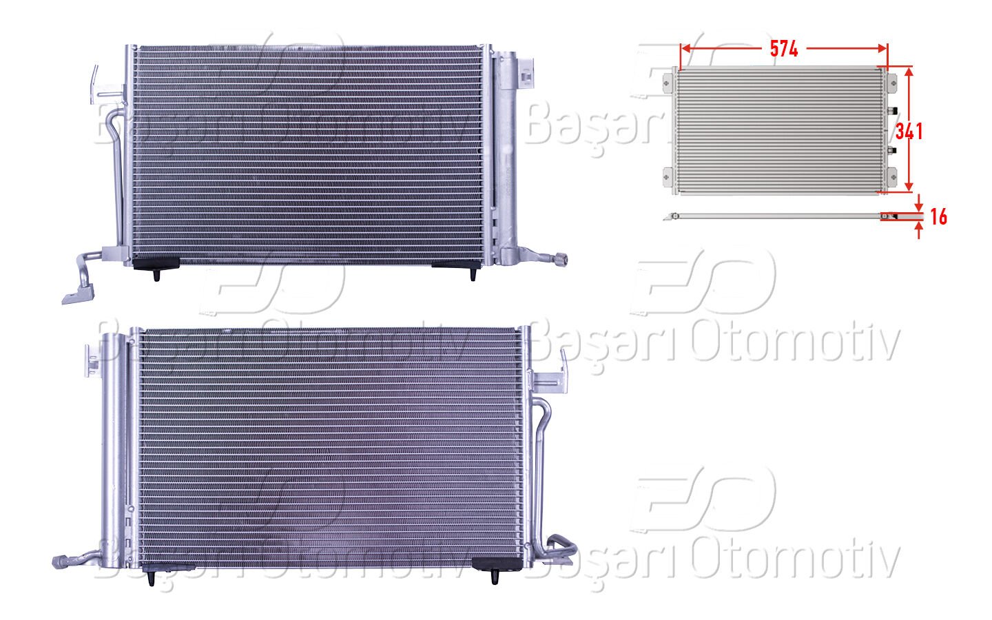 Peugeot 306 1996 Sonrası Klima Radyatörü 574x341x16